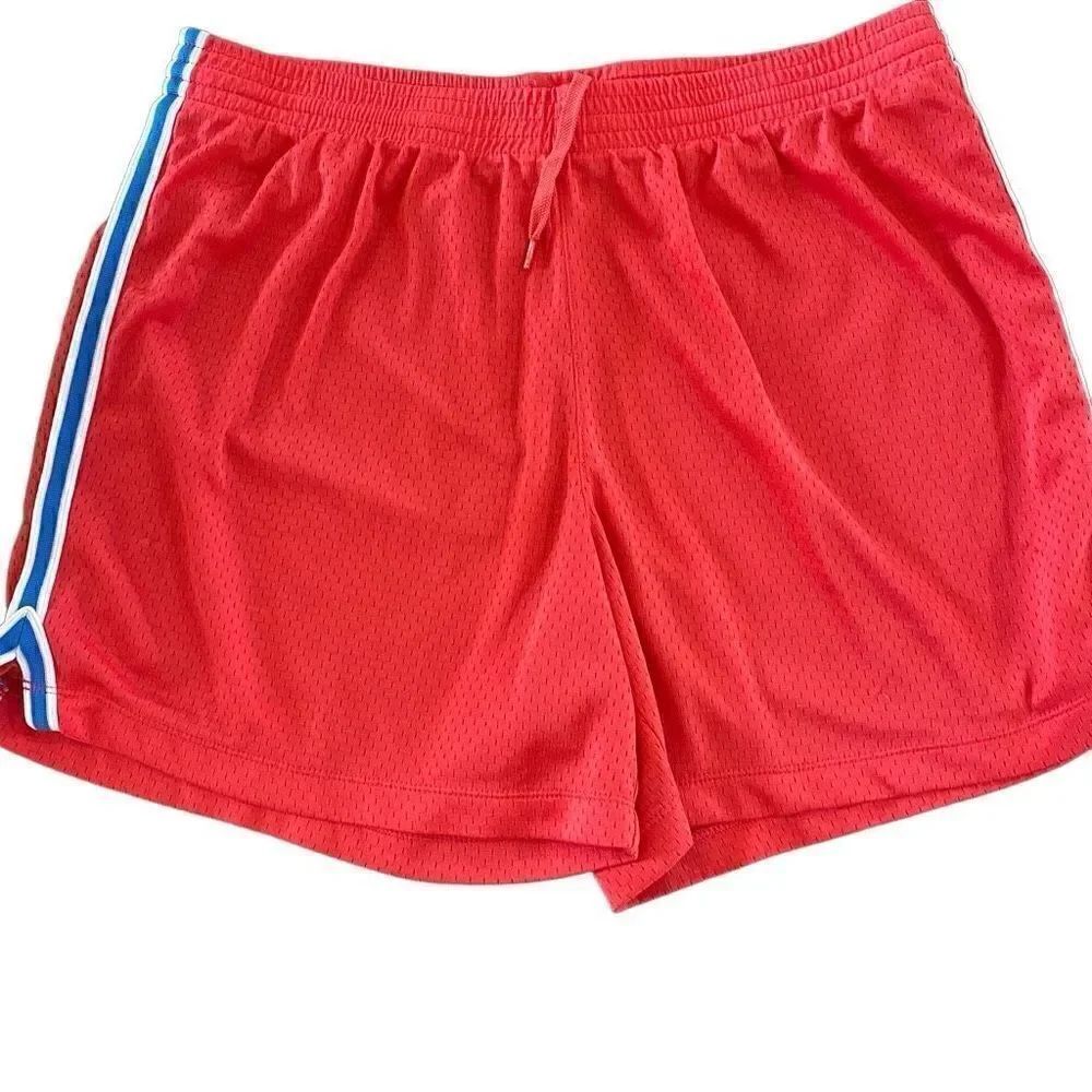 Champion large athletic shorts pink stripes on side